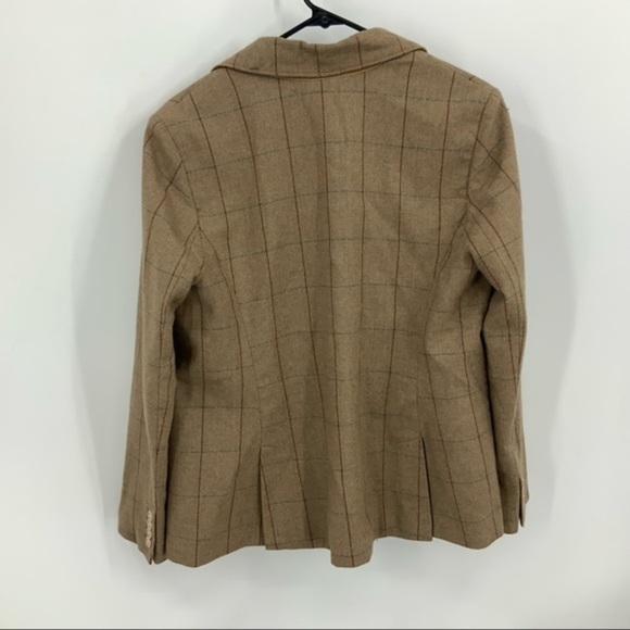 Eddie Bauer wool blend herringbone check double button lined blazer jack… - Picture 12 of 16